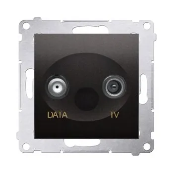 Elektrická zásuvka Anténní zásuvka nástěnná Kontakt-simon šedá