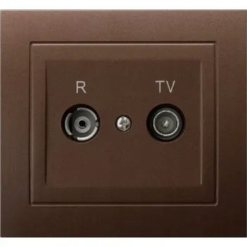 Elektrická zásuvka Anténní zásuvka nástěnná Ospel hnědá
