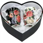 Sada 2 hrnků ve tvaru srdce - Květiny (CARMANI)