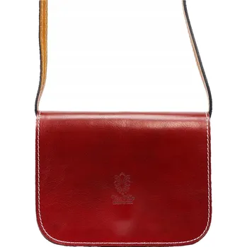 Kabelka Vera Pelle kabelka kožená kabelka přes rameno z pravé kůže červená