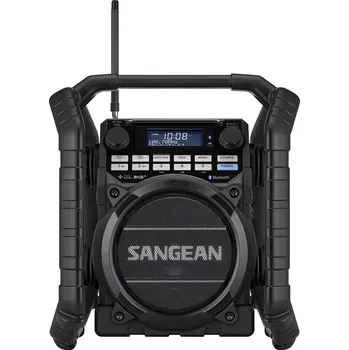 Radiopřijímač Sangean U-4 DBT plus A500422 odolné rádio, DAB plus , FM, AUX, Bluetooth, USB, s USB nabíječkou, s akumulátorem, vodotěšné, nárazuvzdorné, černá