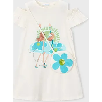 Dívčí šaty Dětské bavlněné šaty Mayoral 3941.6L.Mini.PPY2 bílá 00X, vel. 110