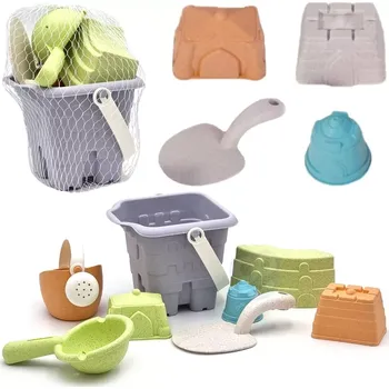 Hračka na písek woopie green ekologická sada na písek v kbelíku, věž, 8 ks