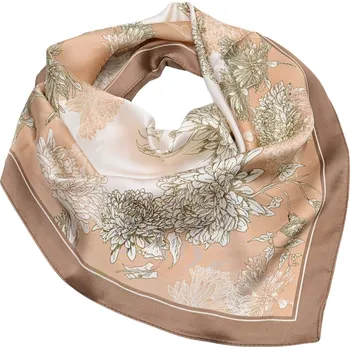 Šátek Šátek - hnědý s květinovým potiskem