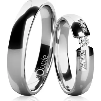 Prsten Snubní prsteny 4H1 Varianta kamene: Briliant VS F, Barva kovu: Bílé zlato