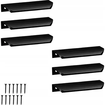 Nábytkové kování Nábytková Úchytka hranová moderní hliníková černá matná 116 mm 4 kusů