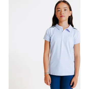 Pánské tričko FOUGANZA Dětské polo tričko s krátkými rukávy Club 14 LET FIALOVÁ