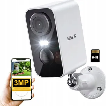 IP kamera KAMERA s BATERIÍ WIFI 100% BEZDRÁTOVÁ NA BATERIE SUPER HD 3MPX 64GB