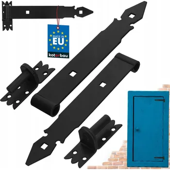 pant SADA 2X PÁSOVÝ ZÁVĚS GARÁŽOVÝ PRO VRATA BRÁNY DVÍŘKA OCELOVÝ ČERNÝ 300 MM