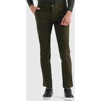 Pánské kalhoty Zelené pánské kalhoty Slim Fit z bavlny PAKO LORENTE 176/80