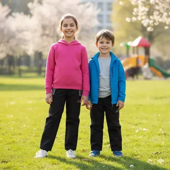 Chlapecké kalhoty Dětské softshellové kalhoty nezateplené Kugo HK5300 černé