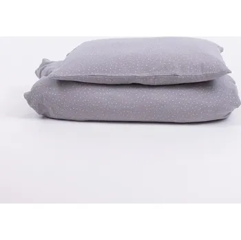 Povlečení Tulimese Povlečení mušelínové šedé s puntíky ROZMĚRY POVLAKU NA PEŘINU: ŽÁDNÝ POVLAK NA PEŘINU, ROZMĚRY POVLAKU NA POLŠTÁŘ: POVLAK NA POLŠTÁŘ 60X40 CM