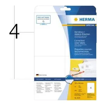 Kotouček do pokladny a tiskárny štítků Herma 4229 korekční etikety 105 x 148 mm papír, matný bílá 100 ks trvalé laserová tiskárna, kopírka, barevná laserová tiskárna, barevná kopírka