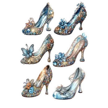 Jedlá dekorace na dort Jedlý tisk – Kouzelné střevíčky pro princezny A4 Jedlý papír