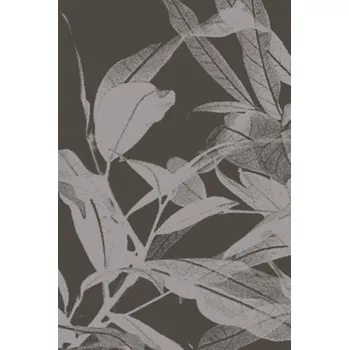 Koberec Kusový koberec vlněný Agnella Tempo Natural Ganges (binding) Listy grafitový šedý Rozměr: 100x180 cm