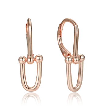 Náušnice Moonlit Náušnice řetízkový článek moderní pozlacené rose