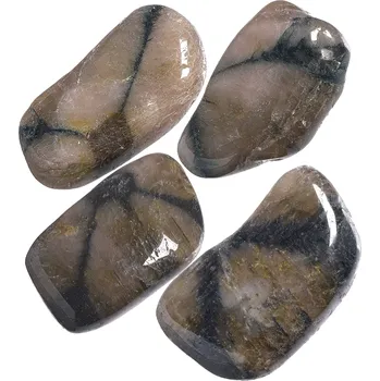 Přírodní kámen Chiastolit tromlovaný M, 4 ks