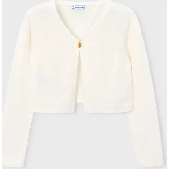 Dívčí svetr Dětský kardigan Mayoral 3384.6C.Mini.PPY2 béžová 01X, vel. 134