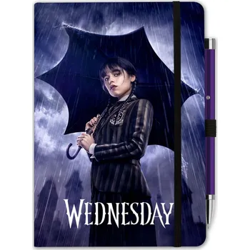 Poznámkový blok s projektorovým perem Netflix|Wednesday: Umbrella (14,8 x 21 cm)