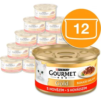 Purina Gourmet Gold Sauce Delights hovězí, 12x 85 g