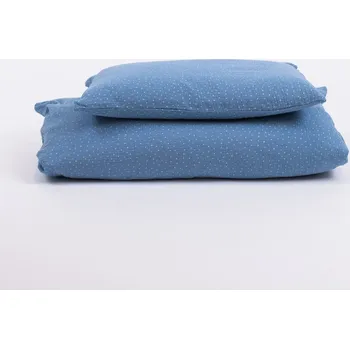 Povlečení Tulimese Povlečení mušelínové indigo s puntíky ROZMĚRY POVLAKU NA PEŘINU: ŽÁDNÝ POVLAK NA PEŘINU, ROZMĚRY POVLAKU NA POLŠTÁŘ: POVLAK NA POLŠTÁŘ 60X40 CM