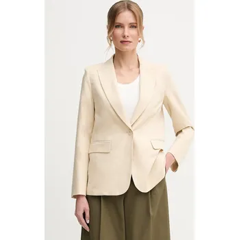 Dámská móda Sako s příměsí lnu Weekend Max Mara 2515041062600 béžová 12X, vel. 36
