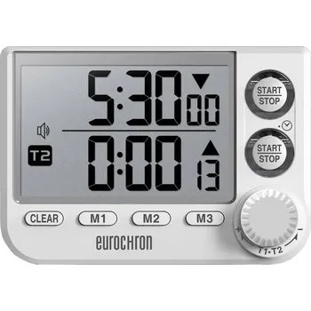 Kuchyňská minutka Eurochron EDT 8002 stopky (časovač) bílá digitální