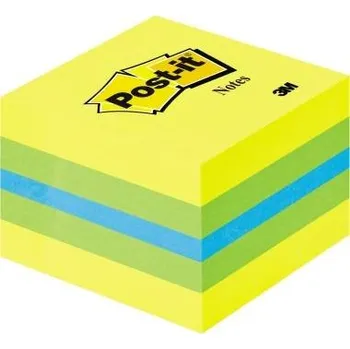 Set školních potřeb Post-it kostka samolepících poznámek 2051-L 51 mm x 40 mm modrá, limetkově zelená, citrónově žlutá 400 listů