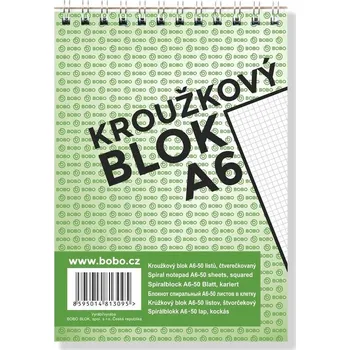 Dětské zboží Blok s horní vazbou A6, čtvereček, 50 listů
