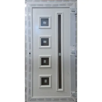 Vchodové dveře Vedlejší plastové vchodové dveře Soft 2026-6 Bílá/Bílá 105x205cm, pravé ven