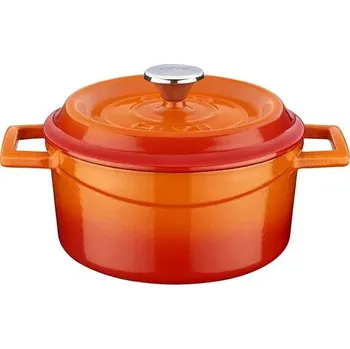 Hrnec Litinový hrnec kulatý 12cm - oranžový