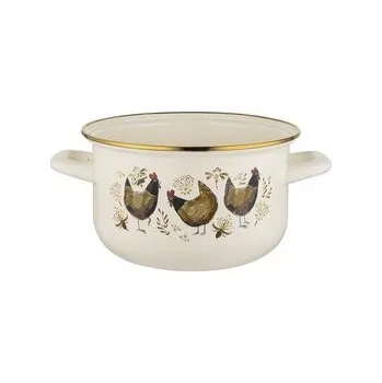 Hrnec SMALTOVANÝ HRNEC ZŁOTA KURKA 18CM 3L