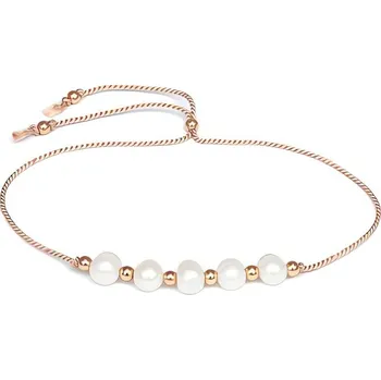 Náramek Krásný šňůrkový náramek s perlami HE02R3RG-LP Agato