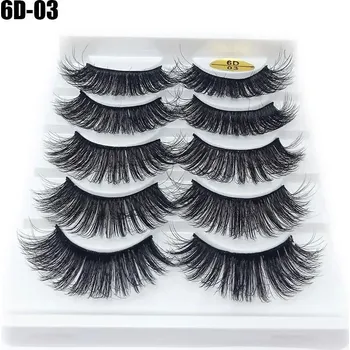 Umělé řasy Přírodní 3d umělé řasy | kosmetické doplňky 10 ks - 6D-03