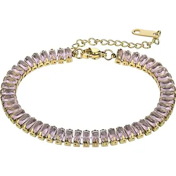 Náramek Blyštivý tenisový náramek se světle růžovými zirkony Braelynn MCB24036G Marc Malone