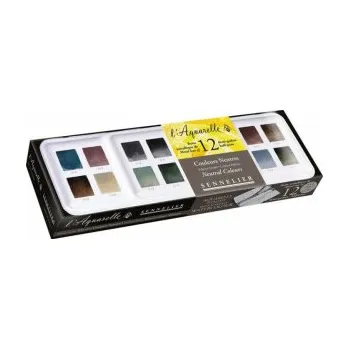 Vodová barva Sada akvarelových barev Sennelier 12+12ks – Neutral