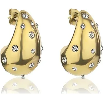 Náušnice Pozlacené náušnice Tear Drop Adley Gold Earrings MCE24045G Marc Malone