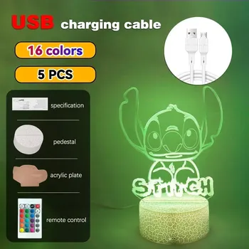 Noční světlo Noční lampička stitch pro děti | noční lampička, dětská lampa - Cr16-Stitch 01