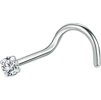 Piercing Krystalový piercing do nosu | šperk - Stříbro , 1,5 mm