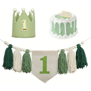 Party dekorace Růžová party dekorace na židli | ozdoba - Zelená sada