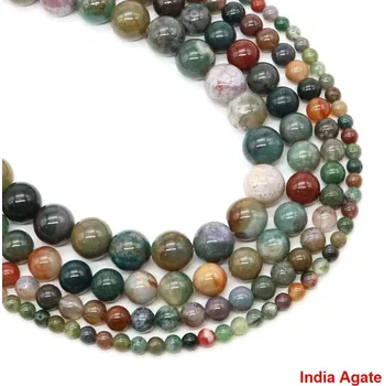 Náramek Korálky z přírodního kamene 4–10 mm | šperky - Indický achát , 4mm 85-92 ks