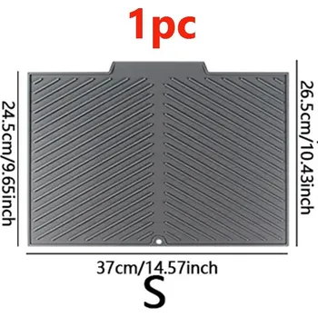 Odkapávač na nádobí Silikonová odkapávací podložka protiskluzová kuchyňská | organizér - jako obrázek , S