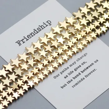 Náramek Hvězdicové hematit korálky | šperky - A , 10mm 48ks 1 pramen