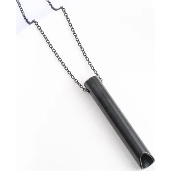 Přívěsek Harmonizační dýchací přívěsek z oceli proti stresu | náhrdelník, šperk - Černý