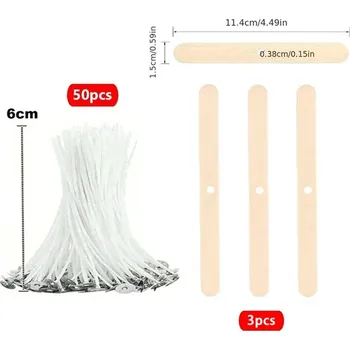 Výroba svíčky Svíčkové knoty pro výrobu svíček | knoty na svíčky | výroba svíček - 6cm