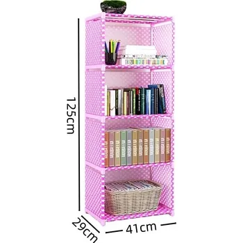 Knihovna Jednoduchý vícepatrový regál na knihy | knihovna - 5vrstvá červená