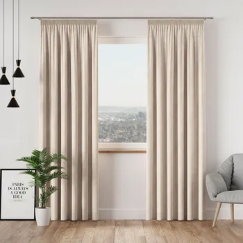 Dekorační závěs s řasící páskou VELVINO color 016 krémová šířka 140 cm x výška různé rozměry (cena za 1 kus) MyBestHome Rozměr: 140x250 cm