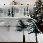 Vánoční povlečení 100% bavlna saténová WOOD 1x 140x200 cm, 1x povlak 70x80 cm MyBestHome