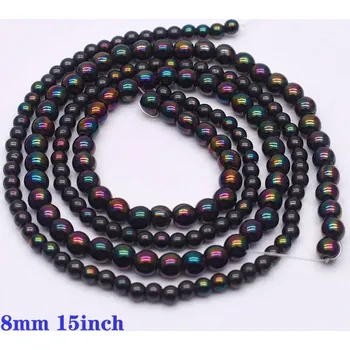 Náramek Hematitové černé korálky tvar srdce | výroba šperků - 5