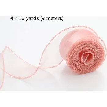 Stuha Elegantní šifonová stuha z organzy a saténu | dekorativní stuha - Růžový